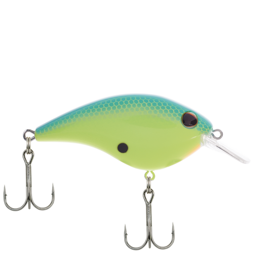 Berkley Frittside size 5 Biggun 3/7 OZ. 2.8 Inches 2-5ft. Swimming Depth Blue Chartreuse
