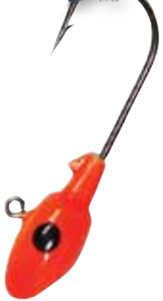 Bobby Garland Crappie Pro Mo' Glo Glow-in-the-Dark Jig Heads for Soft Plastic Crappie Fishing Baits Pack of 10, Orange Glo, 1/16 oz