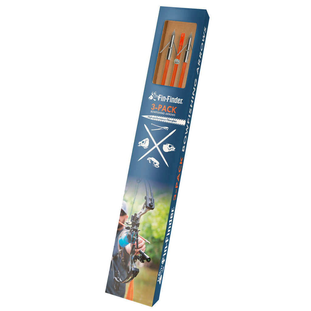Fin Finder Raider Pro Bowfishing Arrow W/ Slide Orange W/ Riptide Point 3pk.
