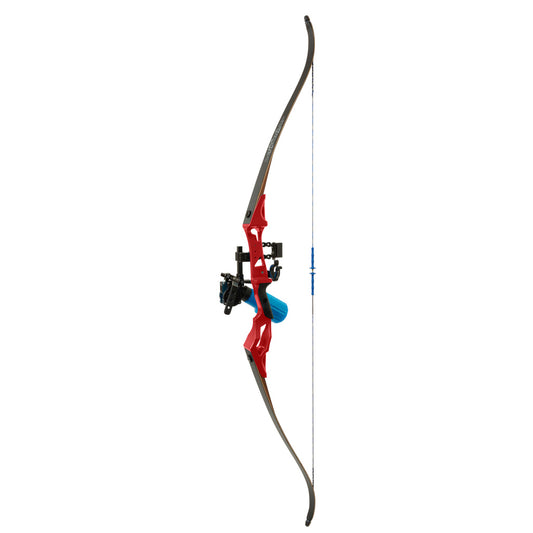 Fin Finder Bank Runner Bowfishing Recurve Package With Winch Pro Bowfishing Reel Red 35 Lbs. Rh