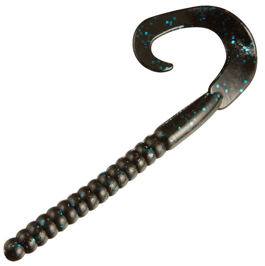 Pwrbait Worms 7"" Blk Blu Fleck 13p